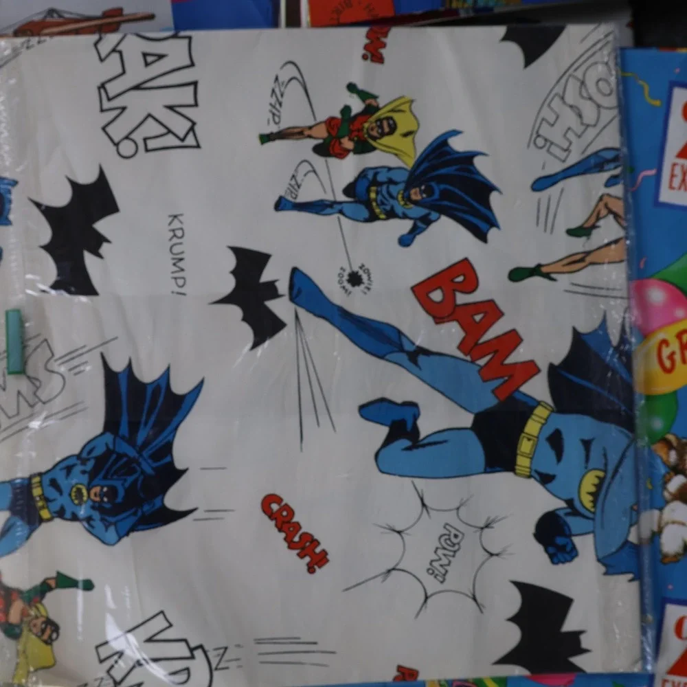 Vintage Wrapping Paper Sheets Lot Retro Birthday Kids Batman Gremlins Designs